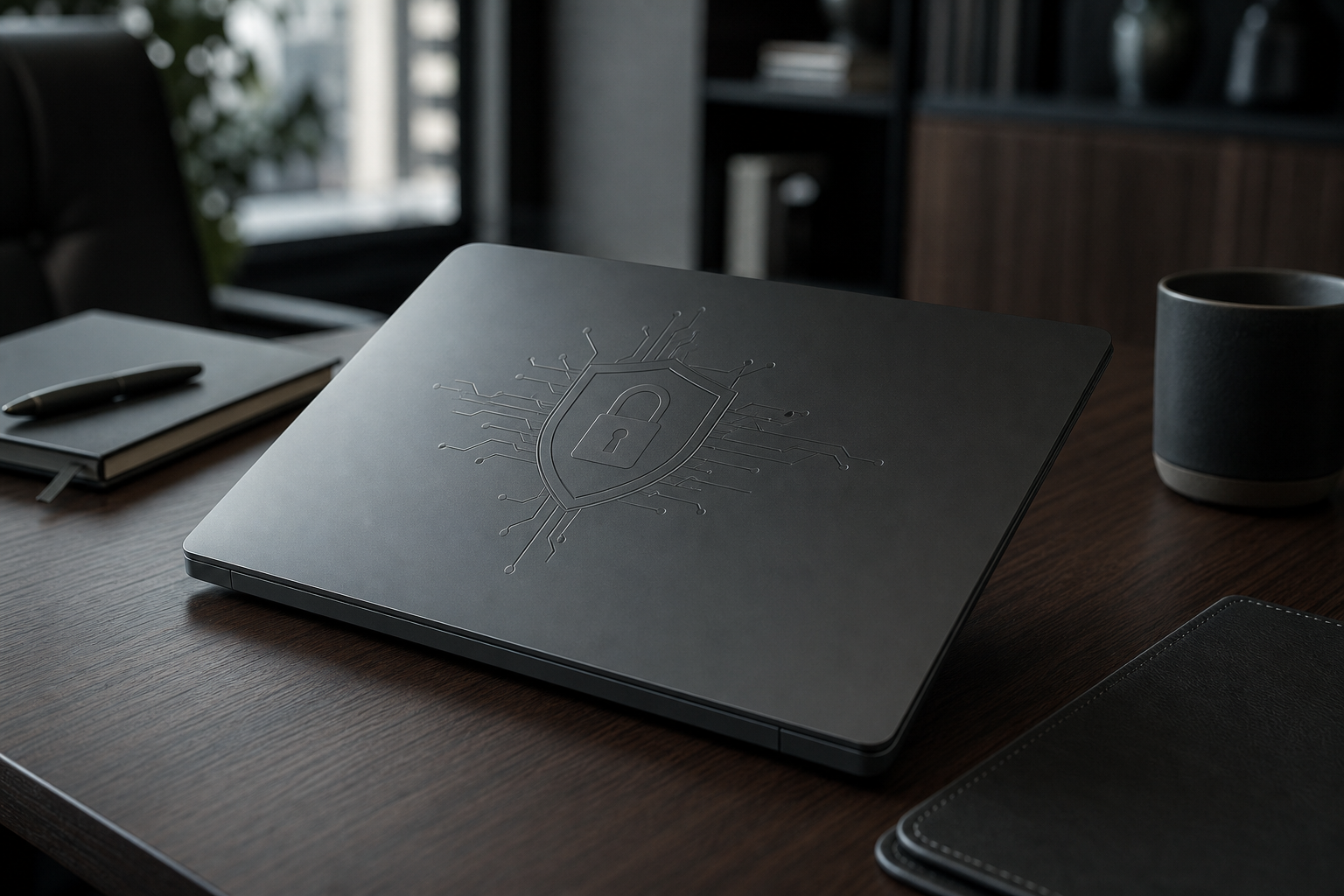 Encrypted device on executive desk